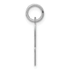 Sterling Silver 925 Rhodium-Plated Initial V Charm Elegant Medium Pendant