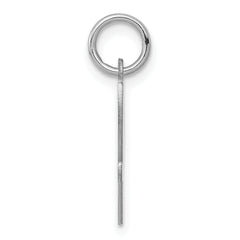 Sterling Silver 925 Rhodium-Plated Initial V Charm Elegant Medium Pendant