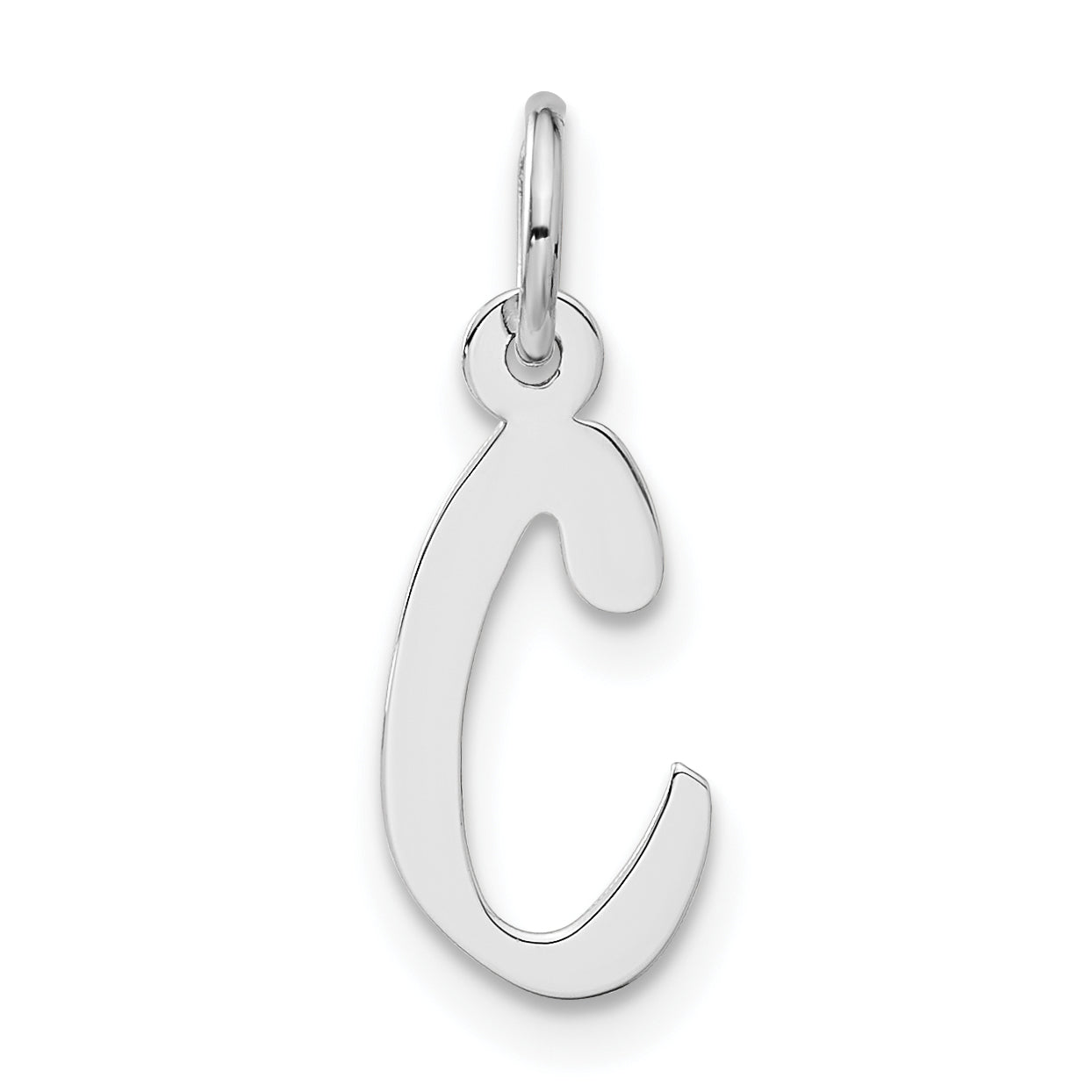 Sterling Silver Medium Slanted Block Initial C Charm Main image
