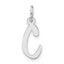 Sterling Silver Medium Slanted Block Initial C Charm