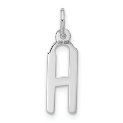 Sterling Silver 925 Unisex Initial H Charm Polished Medium