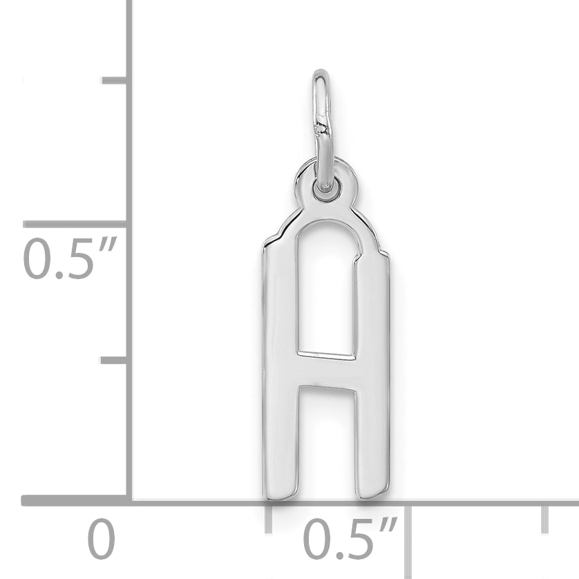 Sterling Silver 925 Unisex Initial H Charm Polished Medium