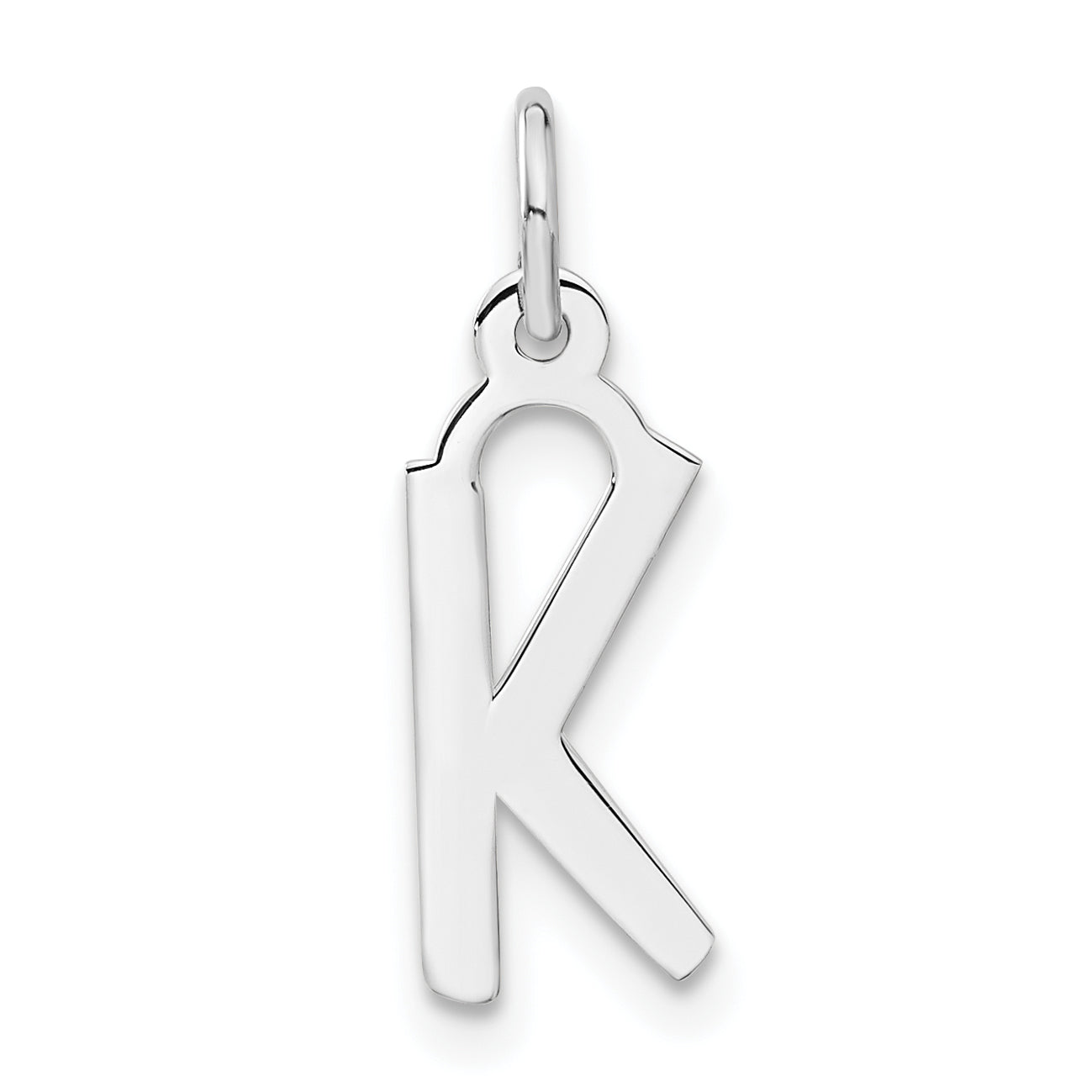 Sterling Silver Medium Slanted Block Initial K Charm Main image