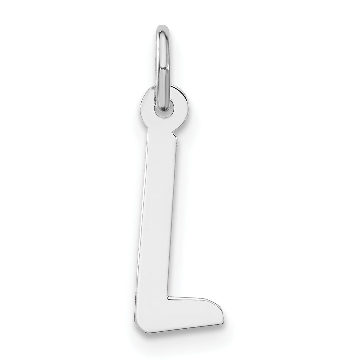 Sterling Silver Medium Slanted Block Initial L Charm Main image