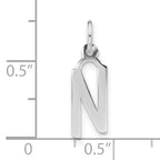 Sophia Jewelers Sterling Silver Polished Initial N Unisex Charm