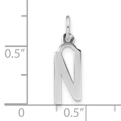 Sophia Jewelers Sterling Silver Polished Initial N Unisex Charm