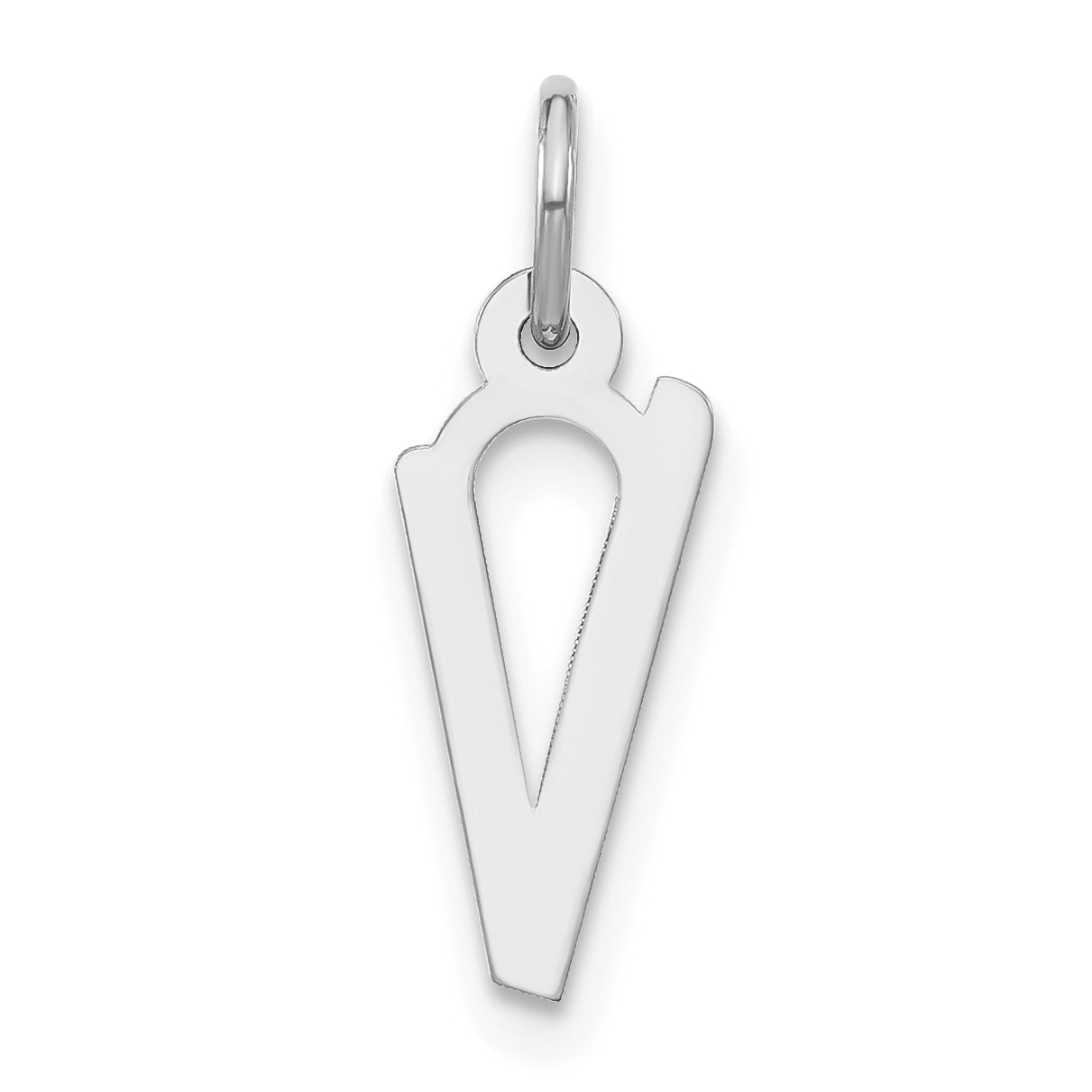 Sterling Silver Polished Medium Slanted Block Initial V Charm Main image