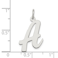 Sterling Silver 925 Initial A Charm with Rhodium Plating Elegant Design