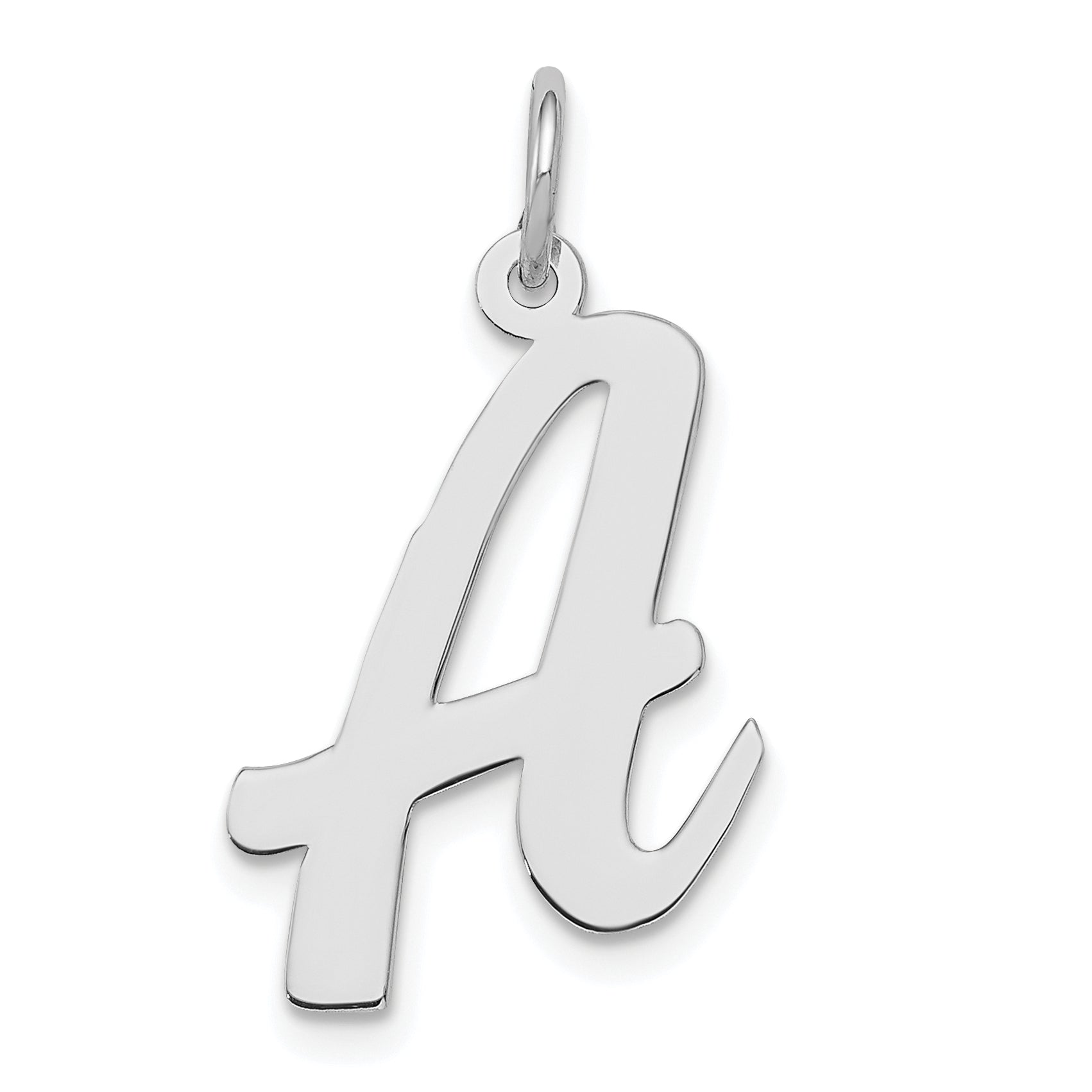 Sterling Silver Rhodium-plated Script Letter A Initial Charm Main image