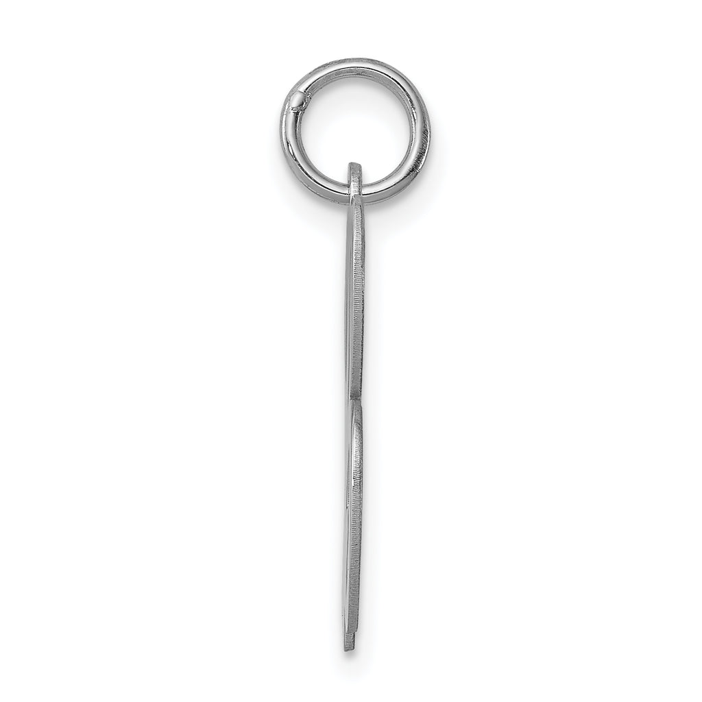 Sterling Silver Rhodium-plated Initial B Charm Elegant Large Pendant