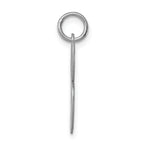 Sterling Silver Rhodium-plated Initial B Charm Elegant Large Pendant
