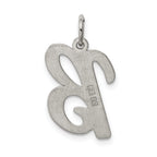 Sterling Silver Rhodium-plated Initial B Charm Elegant Large Pendant