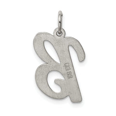 Sterling Silver Rhodium-plated Initial B Charm Elegant Large Pendant