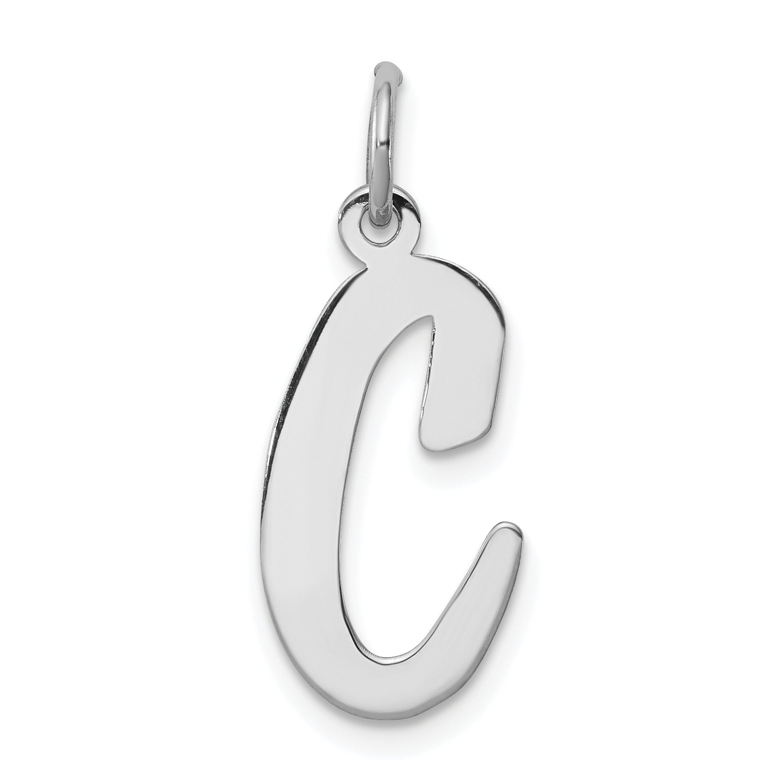 Sterling Silver Rhodium-plated Script Letter C Initial Charm Main image