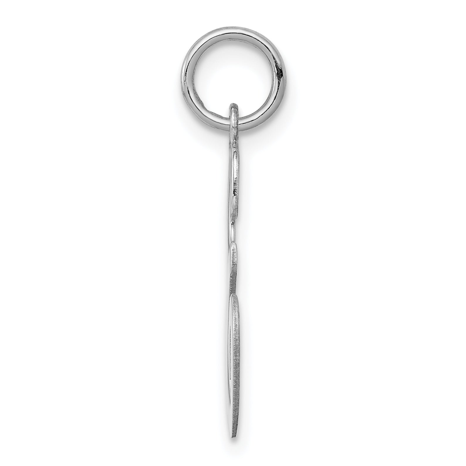 Sterling Silver 925 Large Script E Charm with Rhodium Elegance