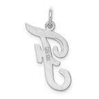 Sterling Silver 925 Initial F Charm with Rhodium Elegance