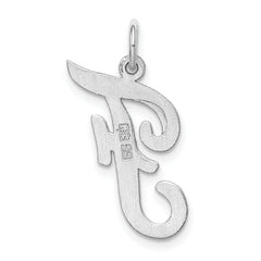 Sterling Silver 925 Initial F Charm with Rhodium Elegance