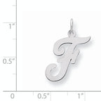Sterling Silver 925 Initial F Charm with Rhodium Elegance