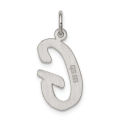 Sterling Silver Rhodium-Plated Initial G Charm Elegant Large Pendant