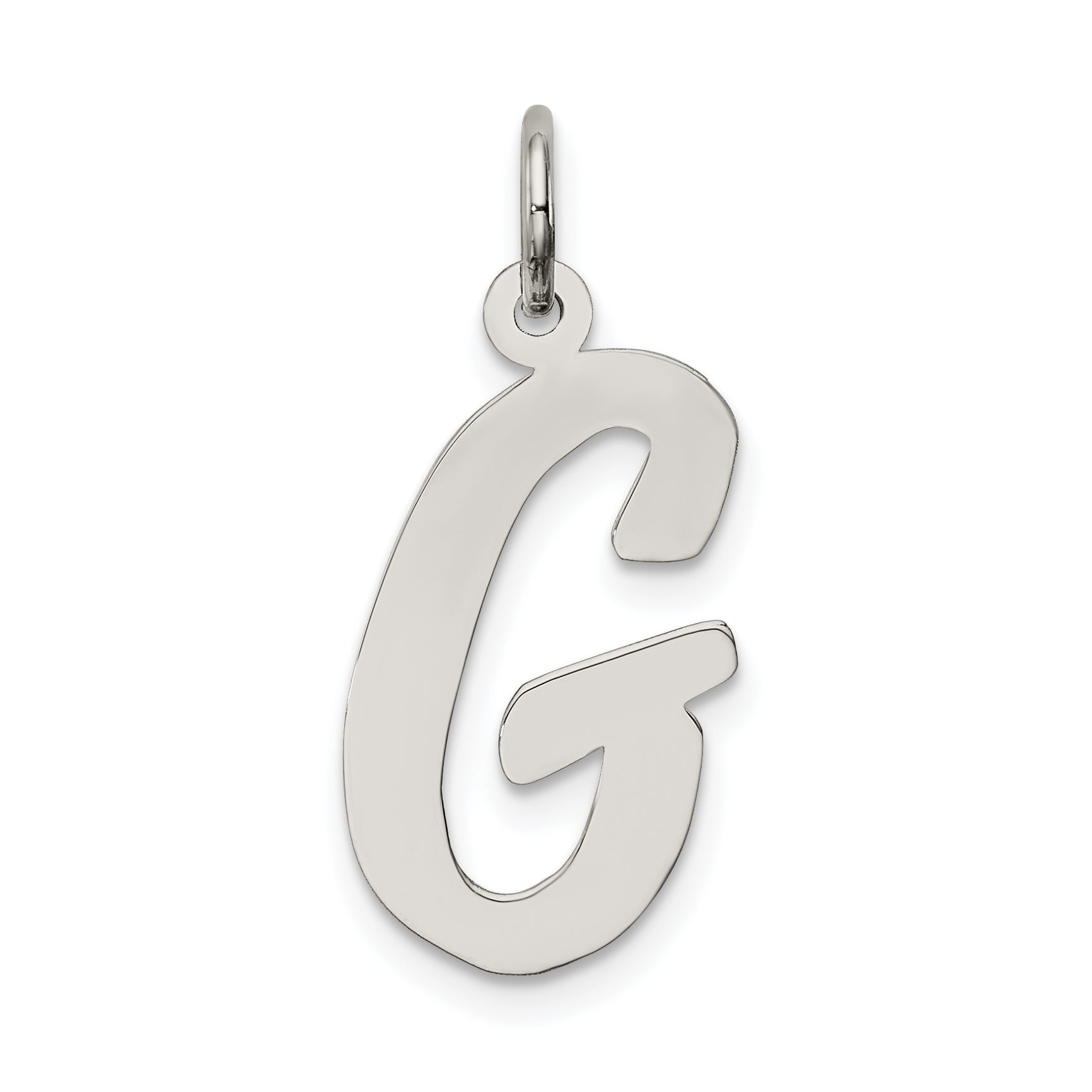 Sterling Silver Rhodium-plated Script Letter G Initial Charm Main image