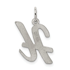 Sterling Silver 925 Rhodium-Plated Initial H Charm for Elegant Jewelry