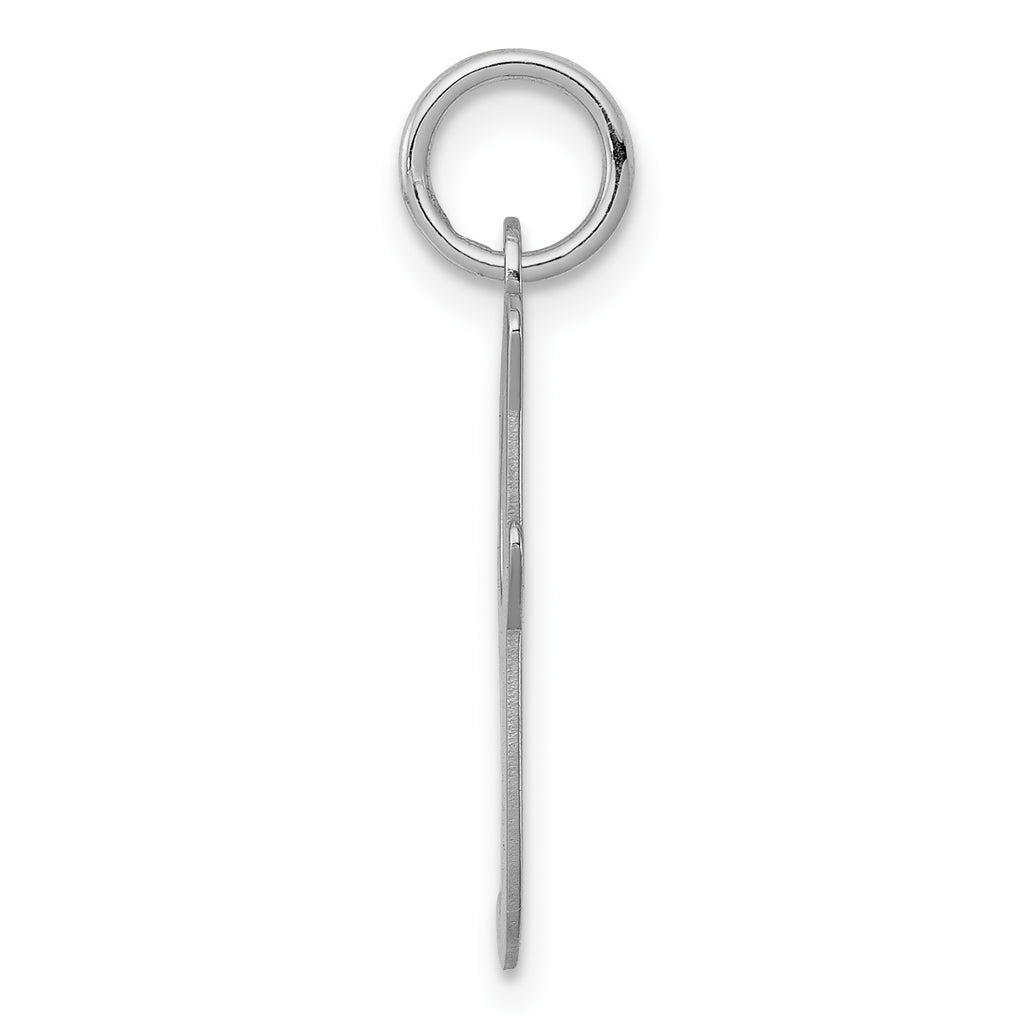 Sterling Silver Rhodium-Plated Large Initial I Charm Pendant