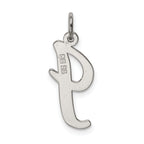 Sterling Silver Rhodium-Plated Large Initial I Charm Pendant