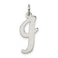 Sterling Silver Rhodium-plated Script Letter I Initial Charm