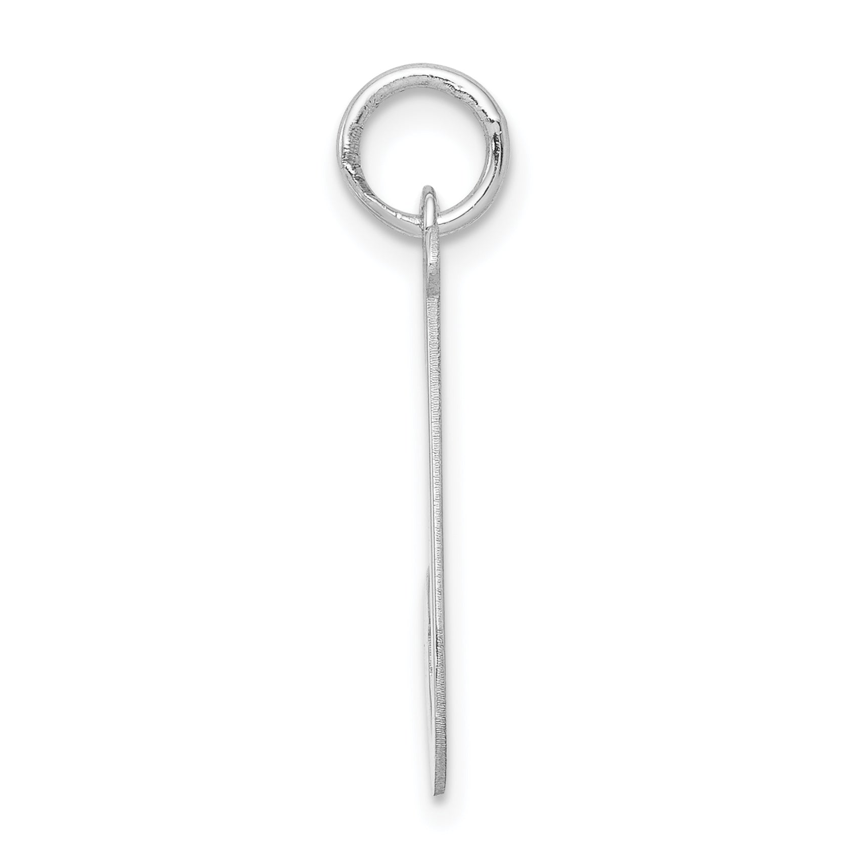 Sterling Silver Rhodium-Plated Initial J Charm Large Elegant Pendant Secondary image