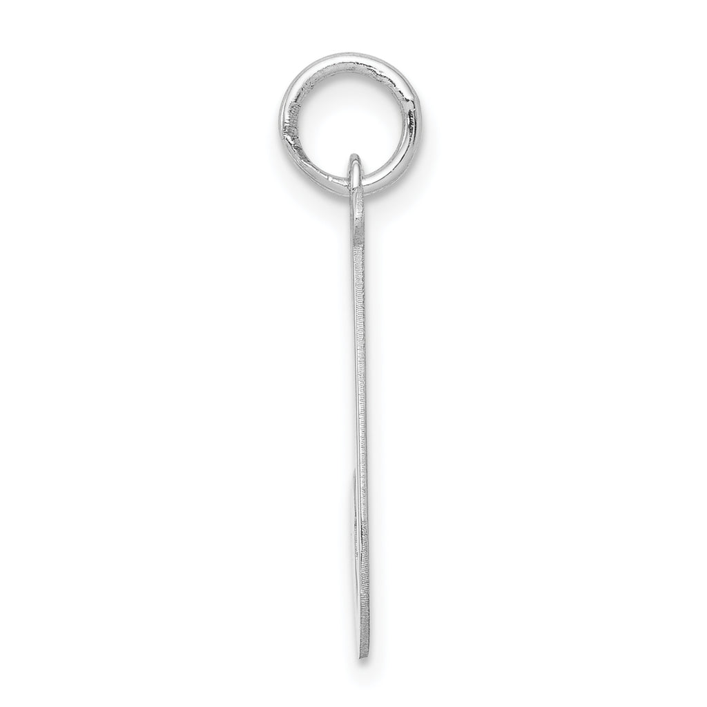 Sterling Silver Rhodium-Plated Initial J Charm Large Elegant Pendant