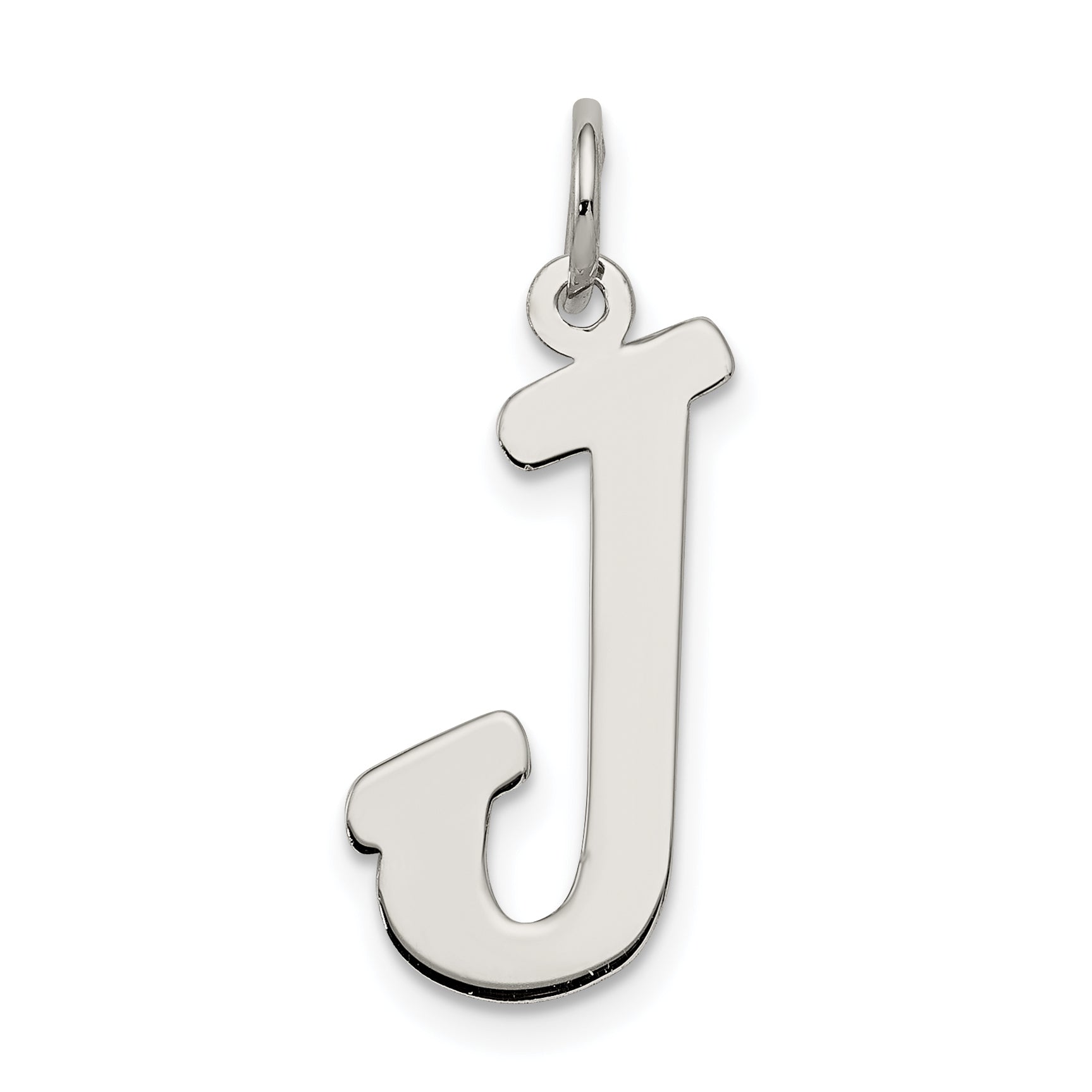 Sterling Silver Rhodium-plated Script Letter J Initial Charm Main image