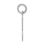 Sterling Silver 925 Initial K Charm with Rhodium Plating