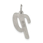 Sterling Silver 925 Rhodium-Plated Script Initial P Charm  Elegant and Large
