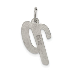 Sterling Silver 925 Rhodium-Plated Script Initial P Charm  Elegant and Large