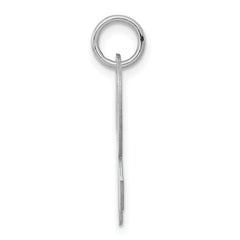 Sterling Silver 925 Script Initial R Charm with Rhodium Plating Elegant Large Design