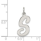 Sophia Jewelers Sterling Silver Script S Initial Charm Rhodium-Plated Elegance
