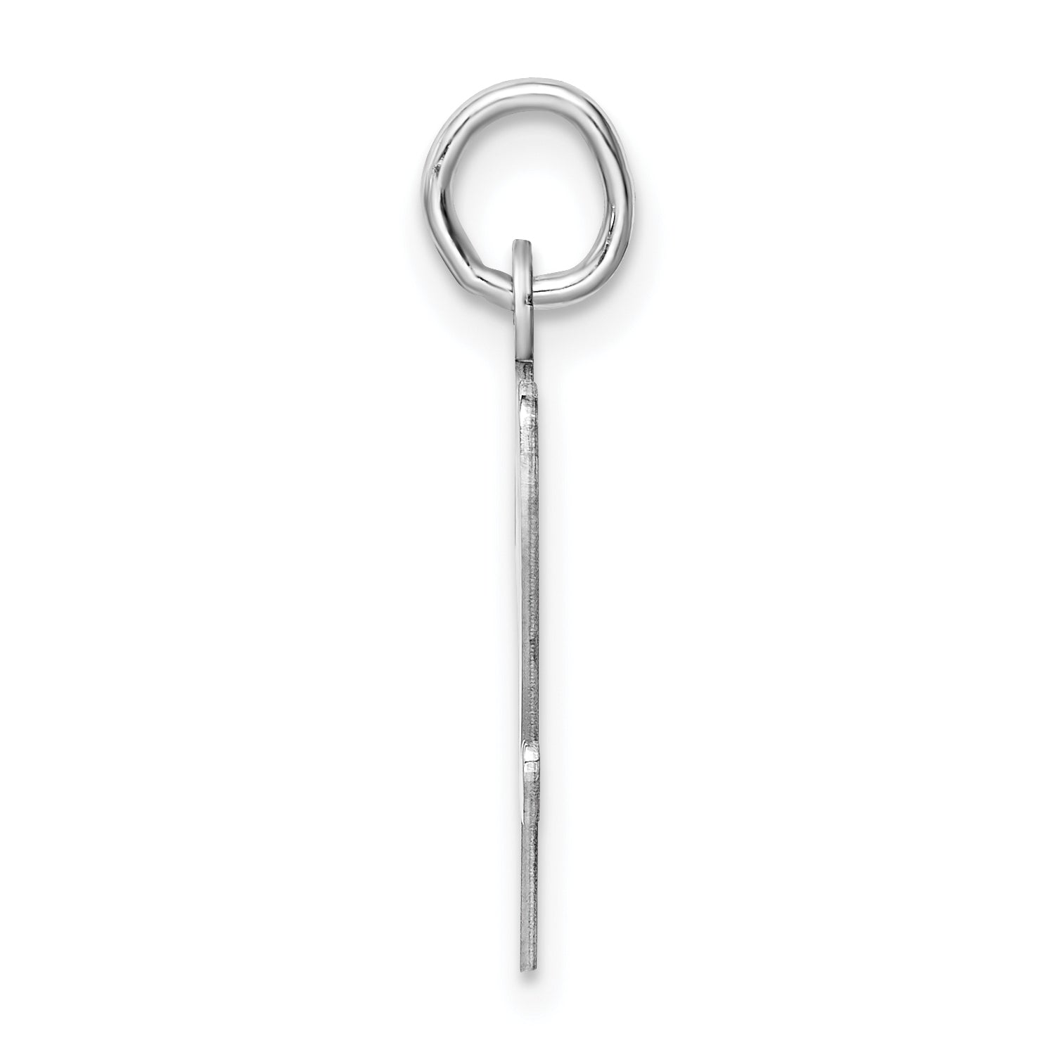 Sterling Silver 925 Script V Initial Charm Large Rhodium-Plated Secondary image