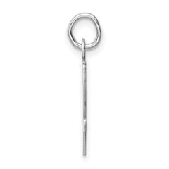 Sterling Silver 925 Script V Initial Charm Large Rhodium-Plated