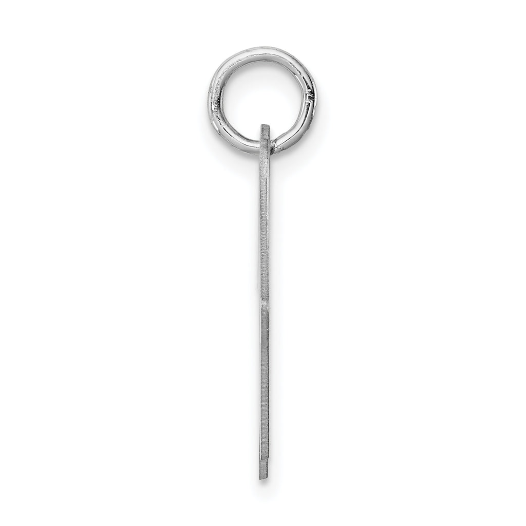 Sterling Silver 925 Rhodium Script Letter W Charm for Elegant Jewelry