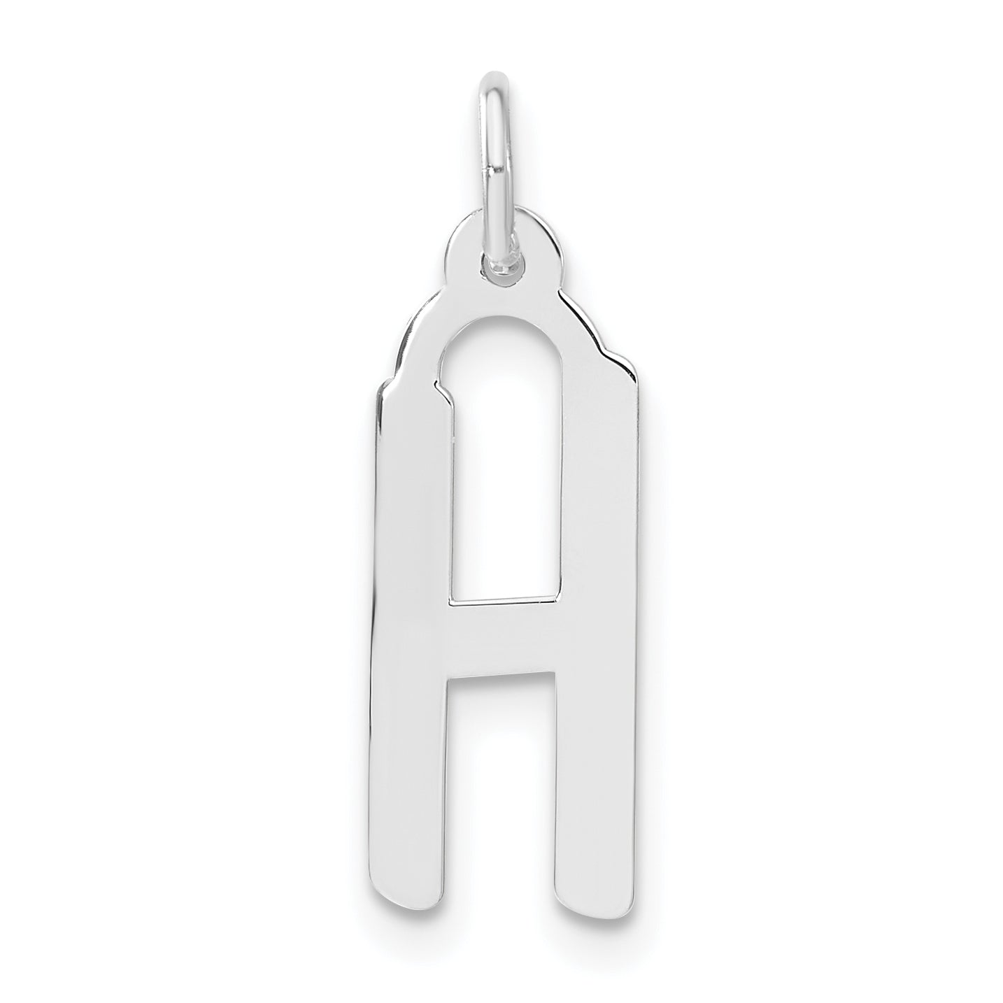 Sterling Silver Large Slanted Block Initial H Charm Main image