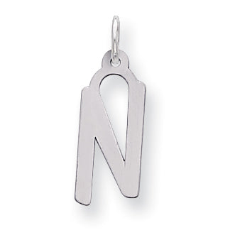 Sterling Silver Large Slanted Block Initial N Charm