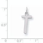 Sterling Silver 925 Large Slanted Initial T Charm Elegant Jewelry