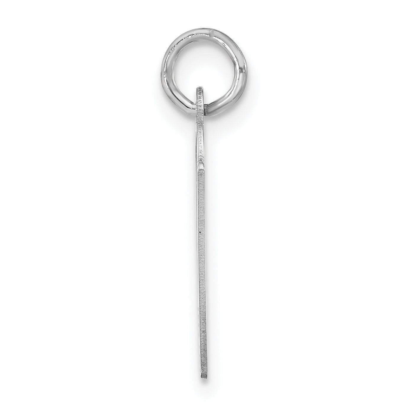 Sterling Silver 925 Large Slanted Initial V Charm Unisex Polished Finish Secondary image