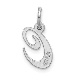 Sterling Silver 925 Script Initial C Charm Rhodium-Plated Elegant Design