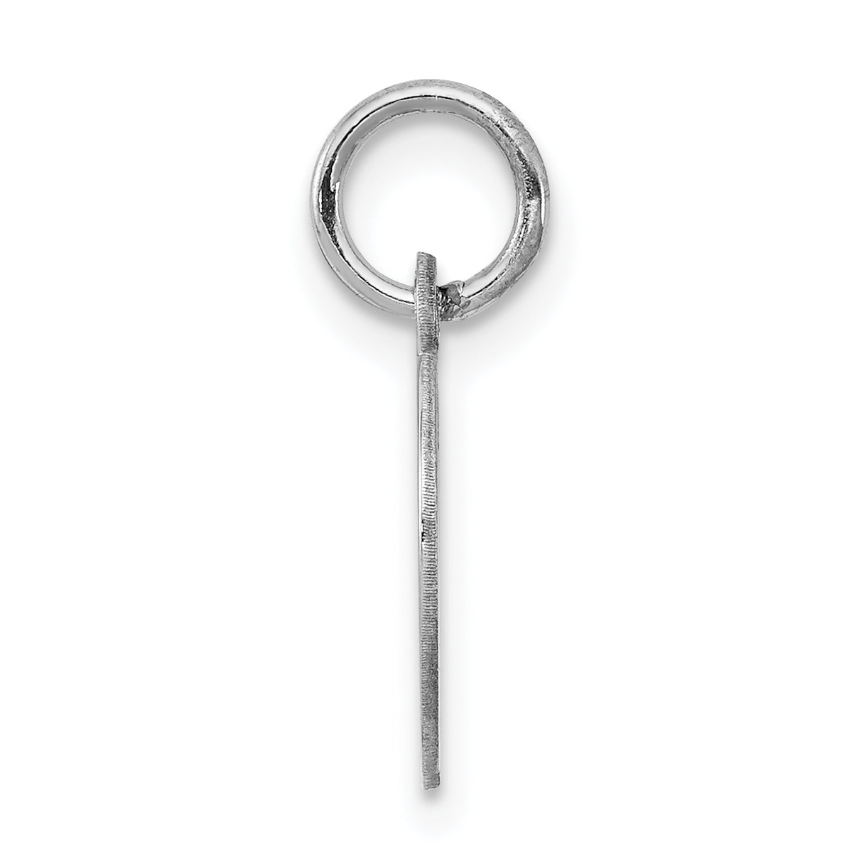 Sterling Silver Script Initial D Charm Rhodium-Plated Elegant Design