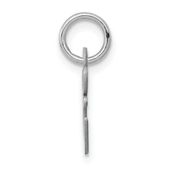 Sterling Silver Rhodium Plated Initial E Charm Elegant Small Pendant