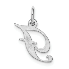 Sterling Silver 925 Rhodium-Plated Initial F Charm Elegant Miniature Design