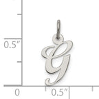 Sterling Silver Rhodium-Plated Initial G Charm Elegant Script Design