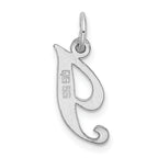 Sophia Jewelers Sterling Silver Rhodium-Plated Initial I Charm in Elegant Script