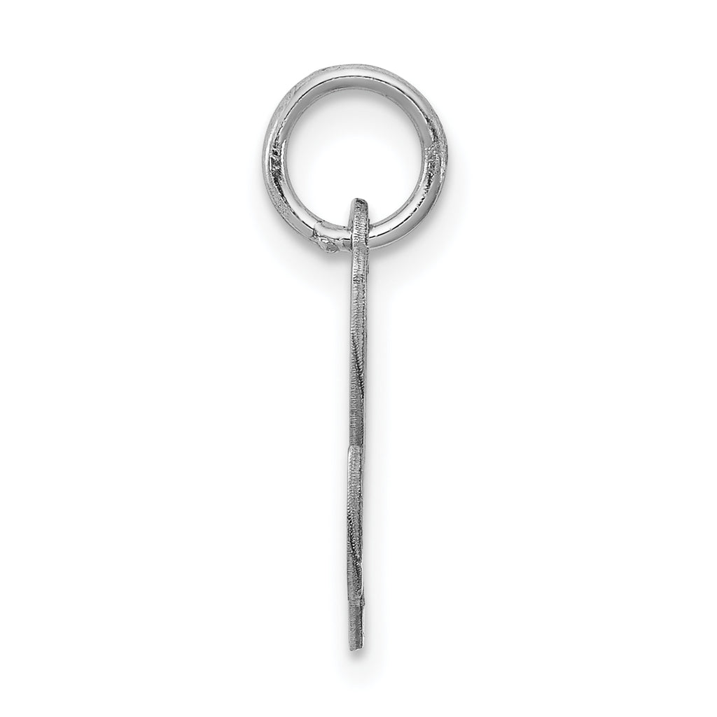 Sterling Silver 925 Fancy Script L Charm Rhodium-Plated Elegant Design